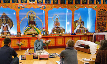 Roger Jackson teaching in the Maitripa College Jokhang Meditation Hall, Spring 2016