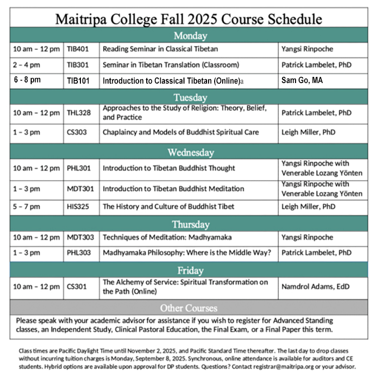 Fall-2025-Schedule-Maitripa